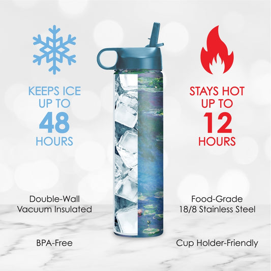Insulated Stainless Steel 24oz. Monet "Water Lilies"