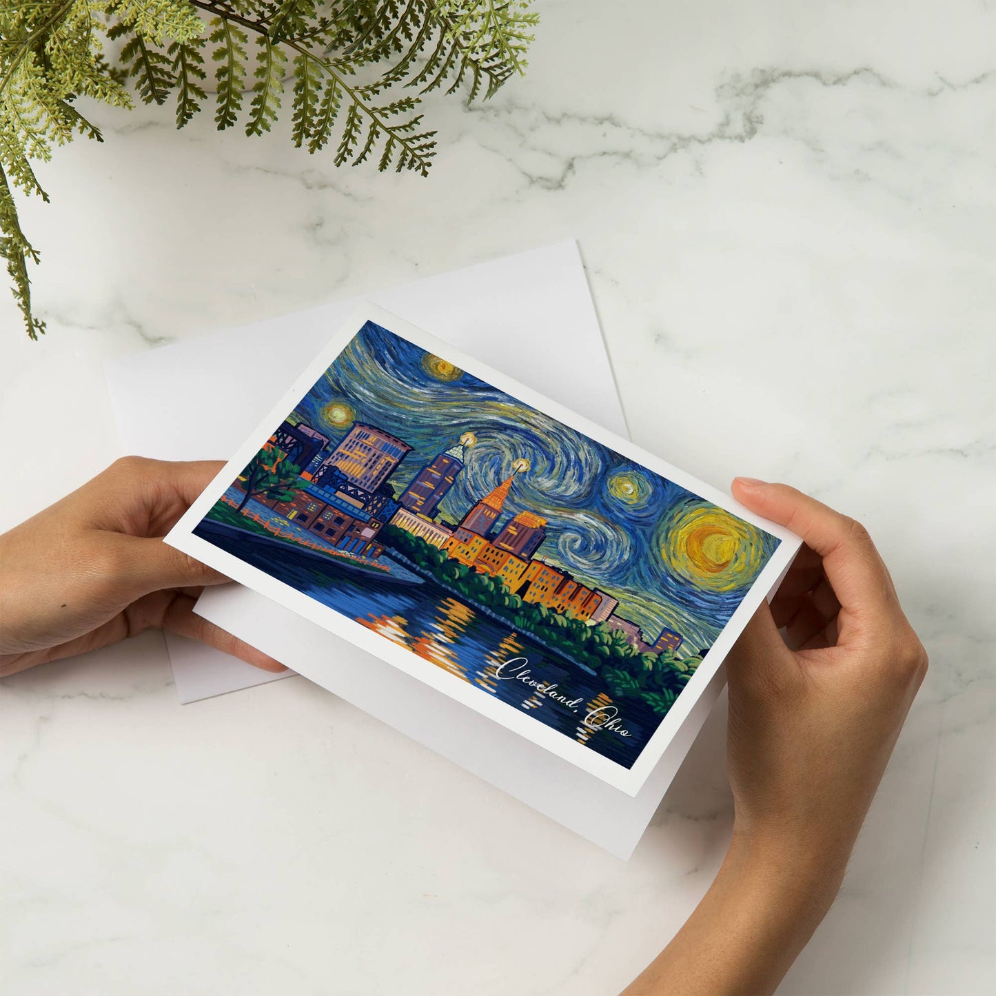 GREETING CARD Cleveland, Ohio, Starry Night