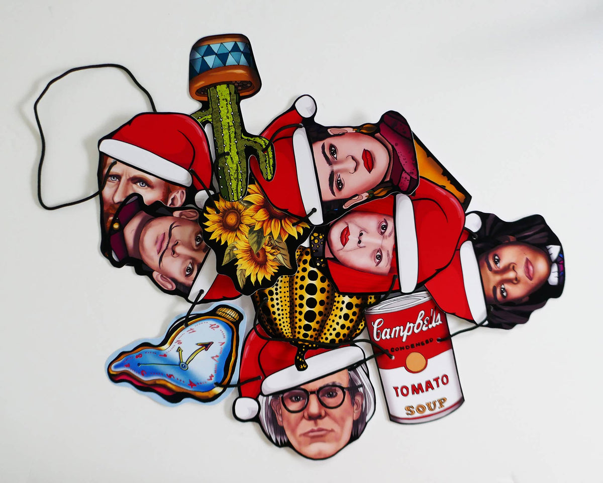 Garland/banner Iconic Artists, Holiday Christmas decoration