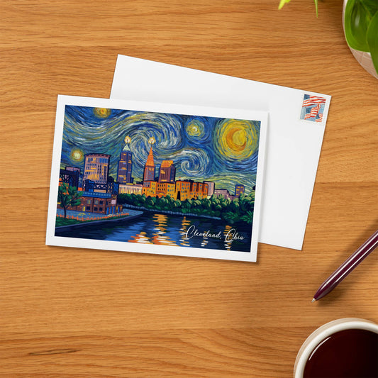 GREETING CARD Cleveland, Ohio, Starry Night