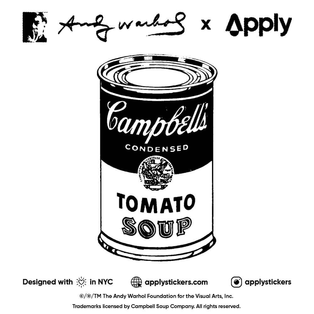 Campbell's Soup Cans by Andy Warhol Sheet of 9 Stickers Cleveland