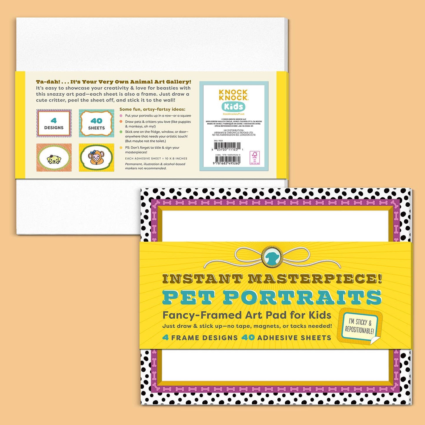 Knock Knock Kids - Pet Portraits Sticky Art Frames Pad