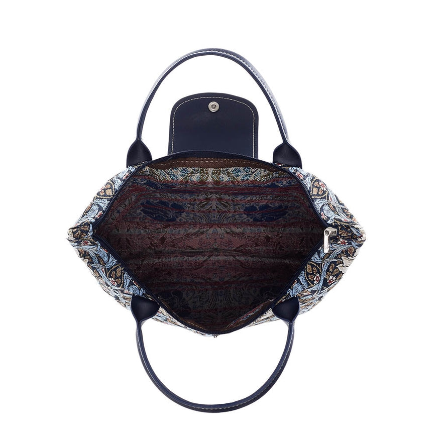 William Morris Pimpernel and Thyme Blue - Foldaway Bag