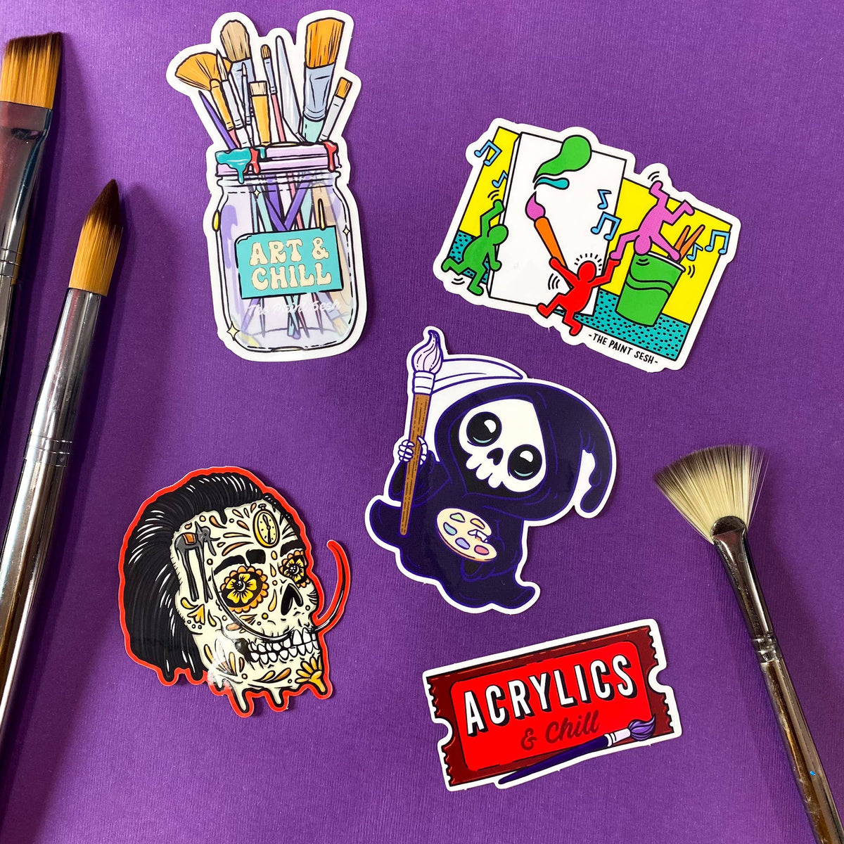 Paint Reaper Sticker | Goth Art Accessories for Artists