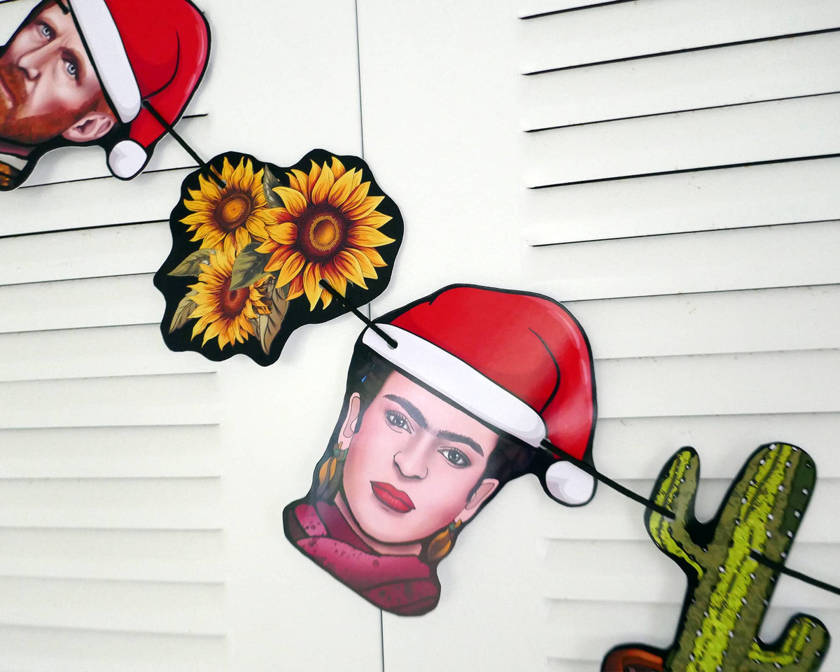 Garland/banner Iconic Artists, Holiday Christmas decoration