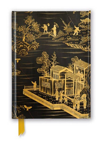 Chinese Lacquer Black & Gold Screen Journal