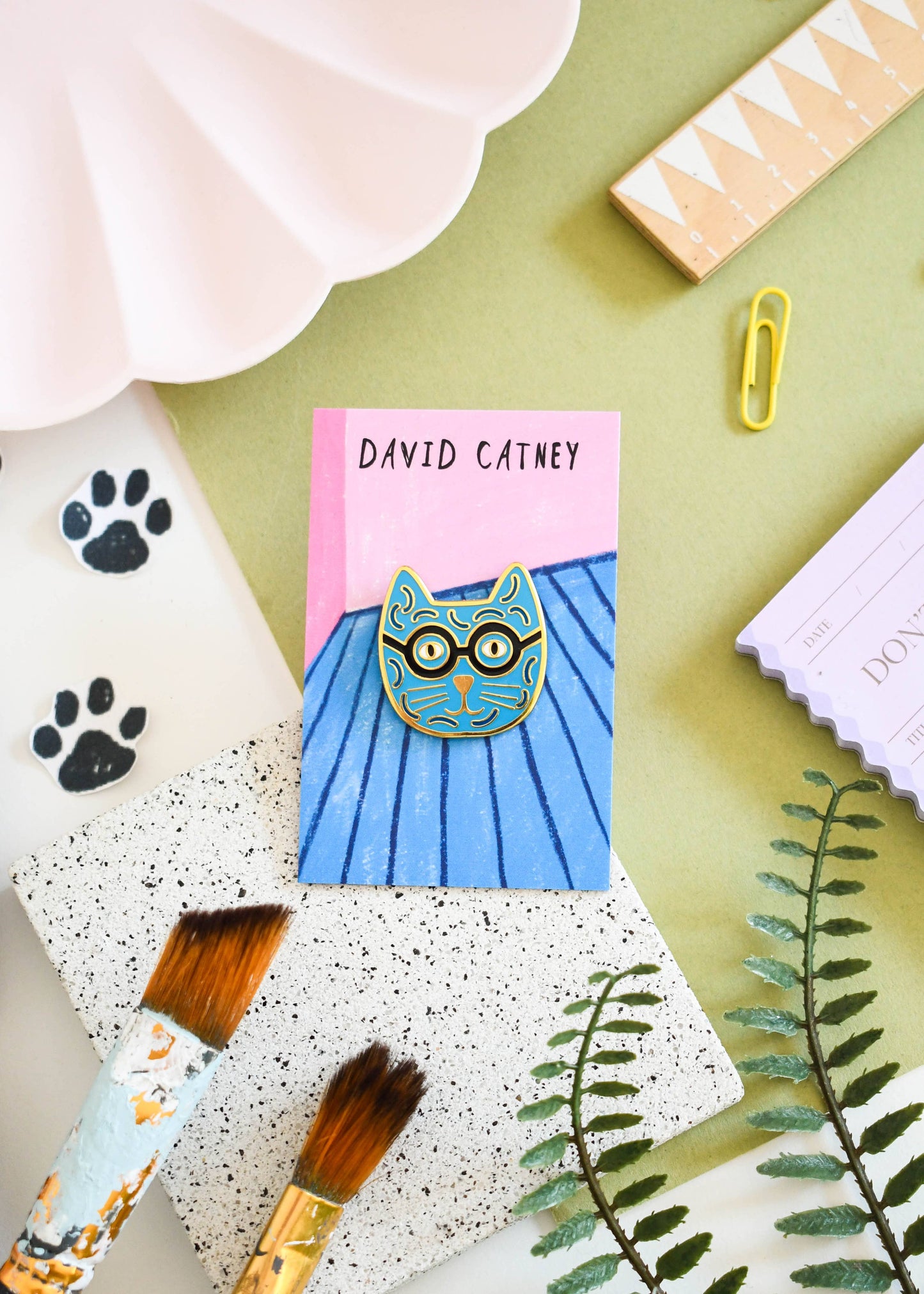 David Catney Cat Artist Pin 