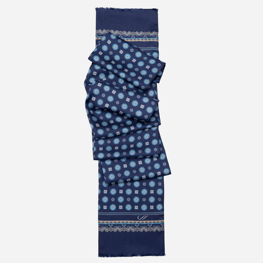 Botticelli - Slim Silk Scarf - Blue