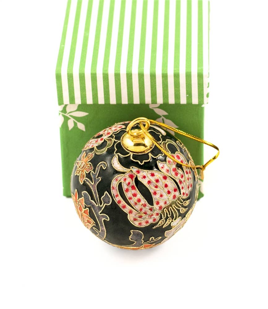Cloisonne William Morris Golden Lily  Ball Ornament