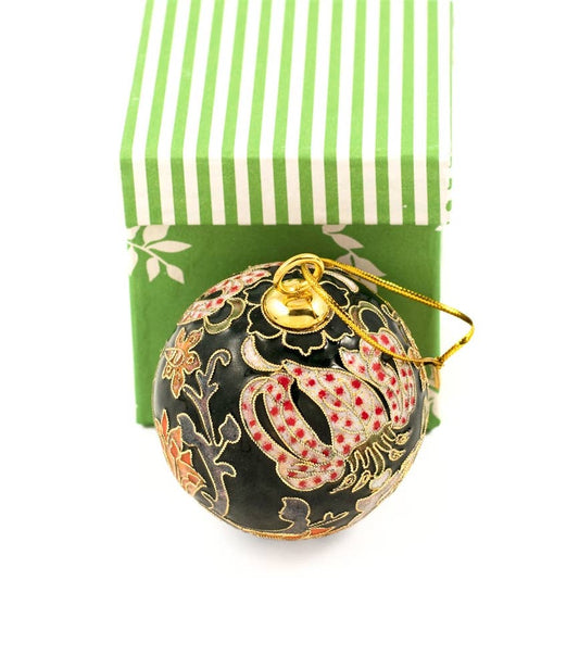 Cloisonne William Morris Golden Lily  Ball Ornament