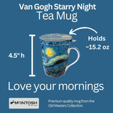 Van Gogh 'Starry Night' Tea Mug w/ Infuser & Lid