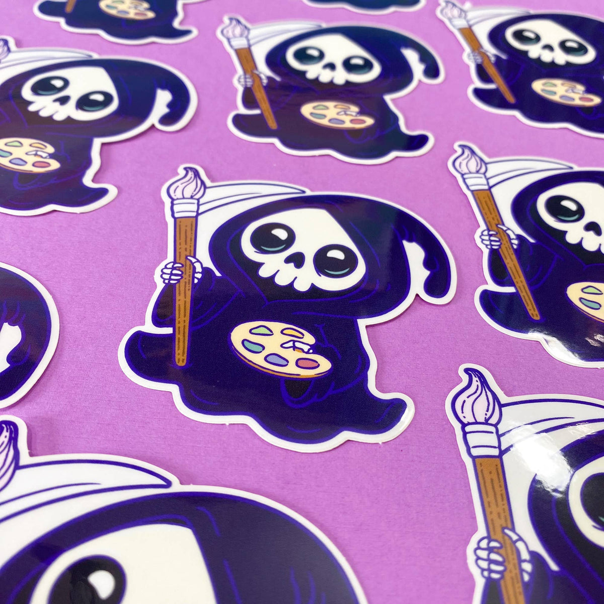 Paint Reaper Sticker | Goth Art Accessories for Artists