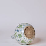 Green and Blue Porcelain Cranes and Clouds Globe Vase