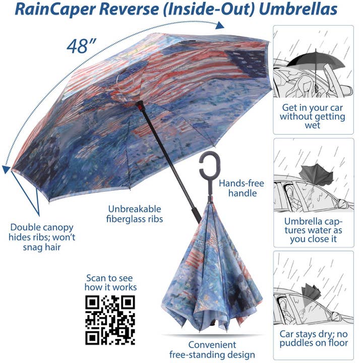 Hassam Avenue in the Rain Reverse Inverted Umbrella