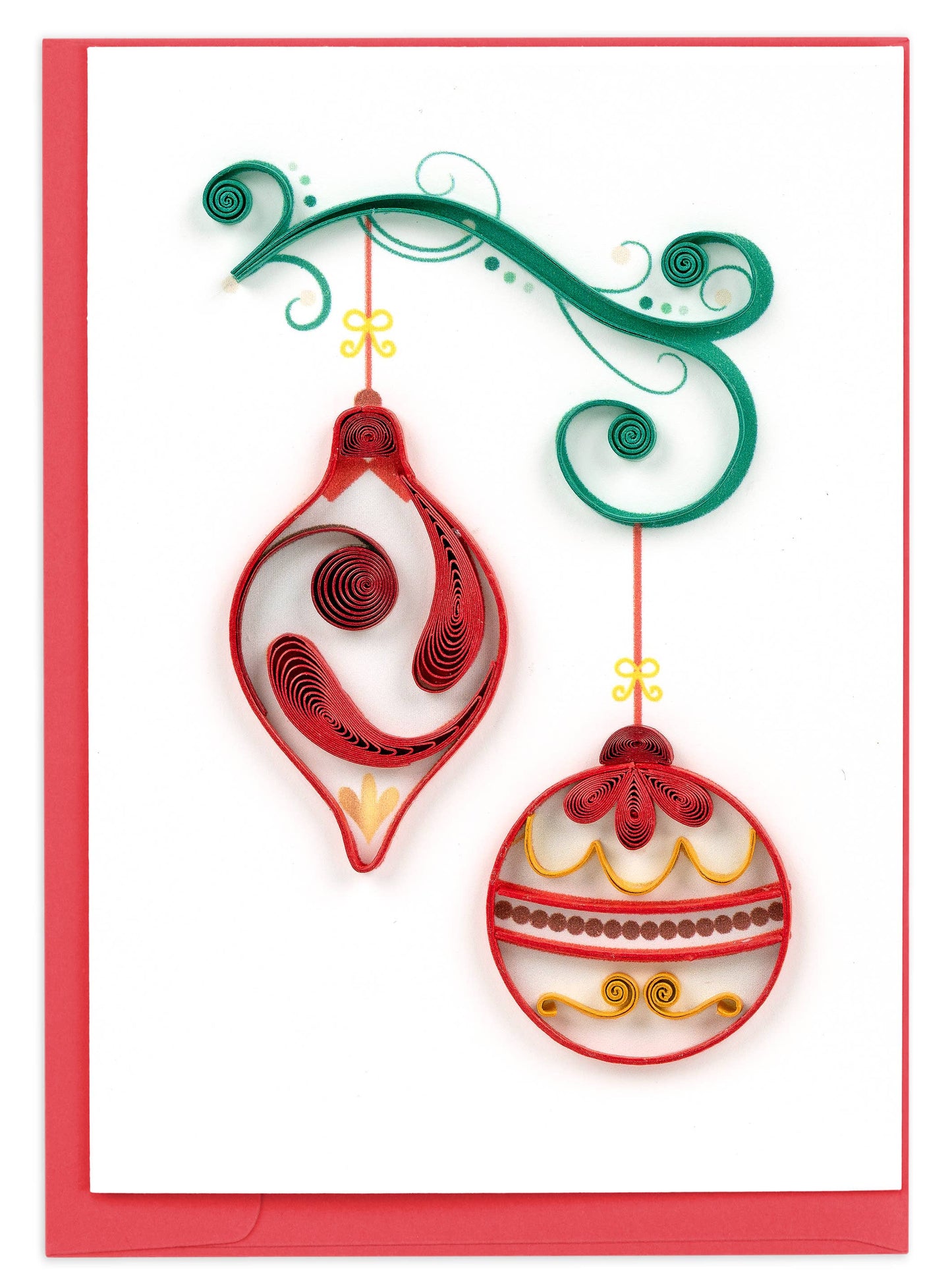 Red & Gold Ornaments Gift Enclosure Mini Card