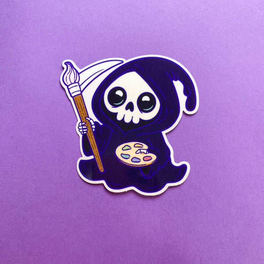 Paint Reaper Sticker | Goth Art Accessories for Artists