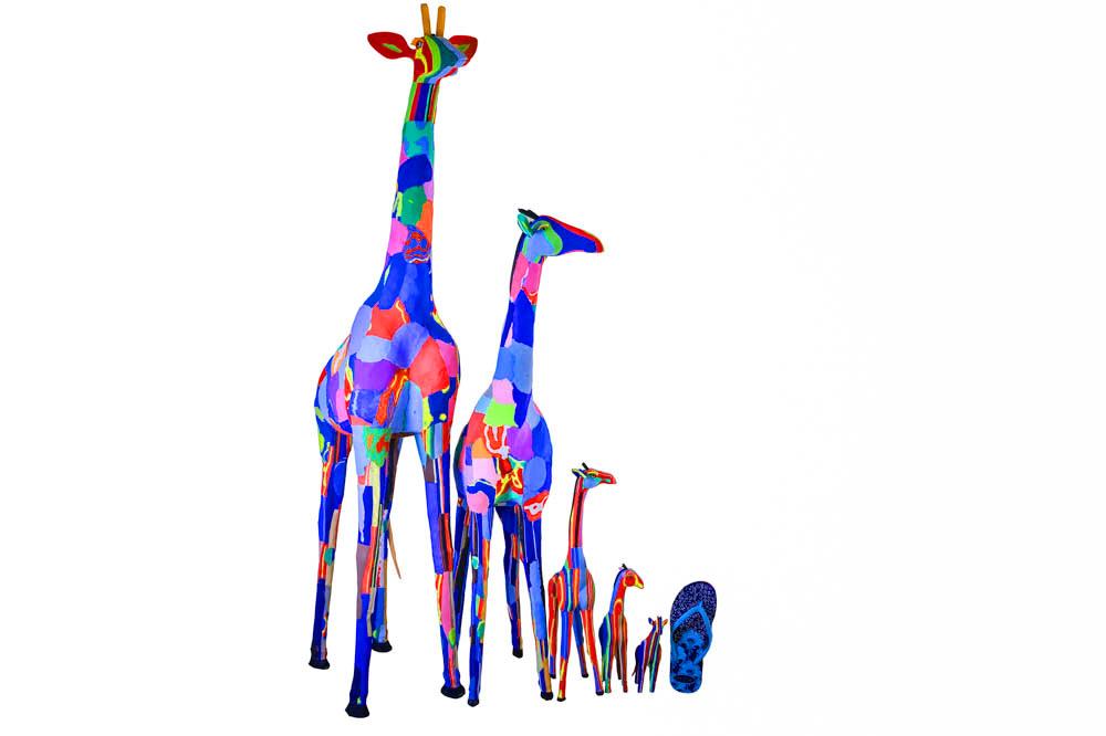 Reticulated Giraffe Sculpture from Recycled Flip-Flops