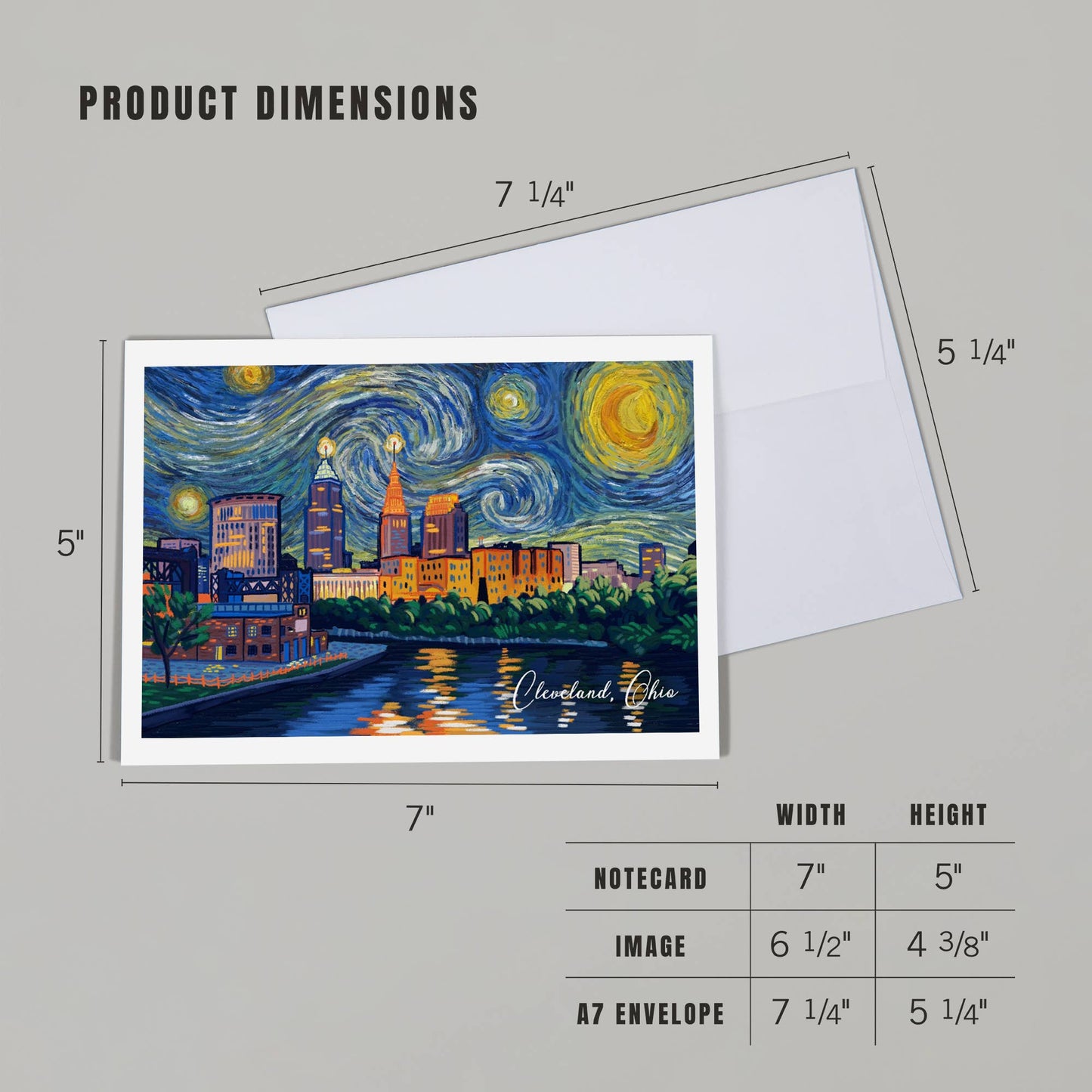 GREETING CARD Cleveland, Ohio, Starry Night