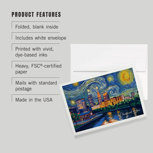 GREETING CARD Cleveland, Ohio, Starry Night