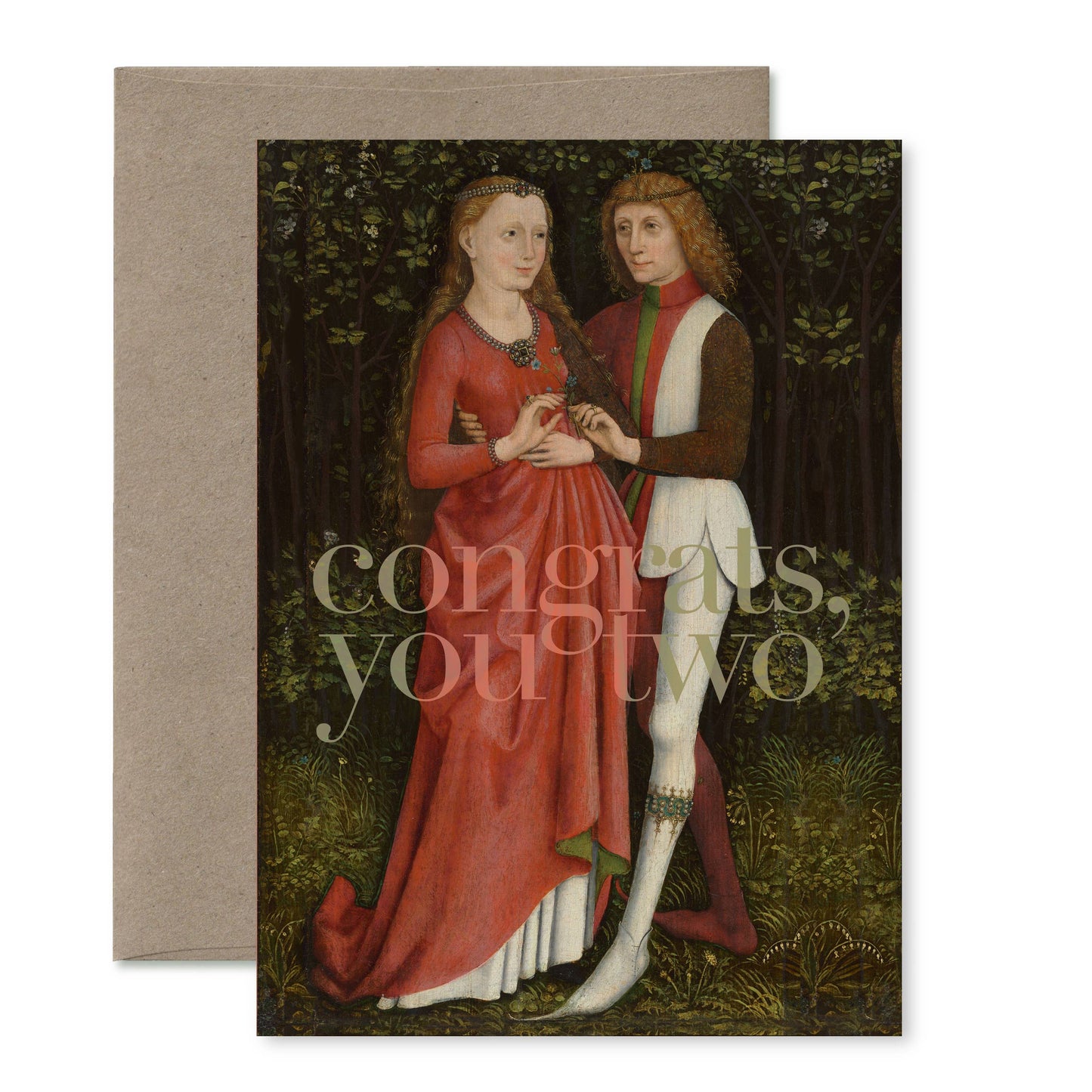"Congrats, you two" Bridal Couple Wedding Card