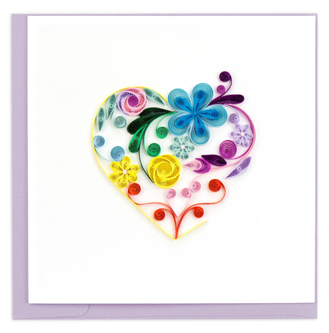 Floral Rainbow Heart