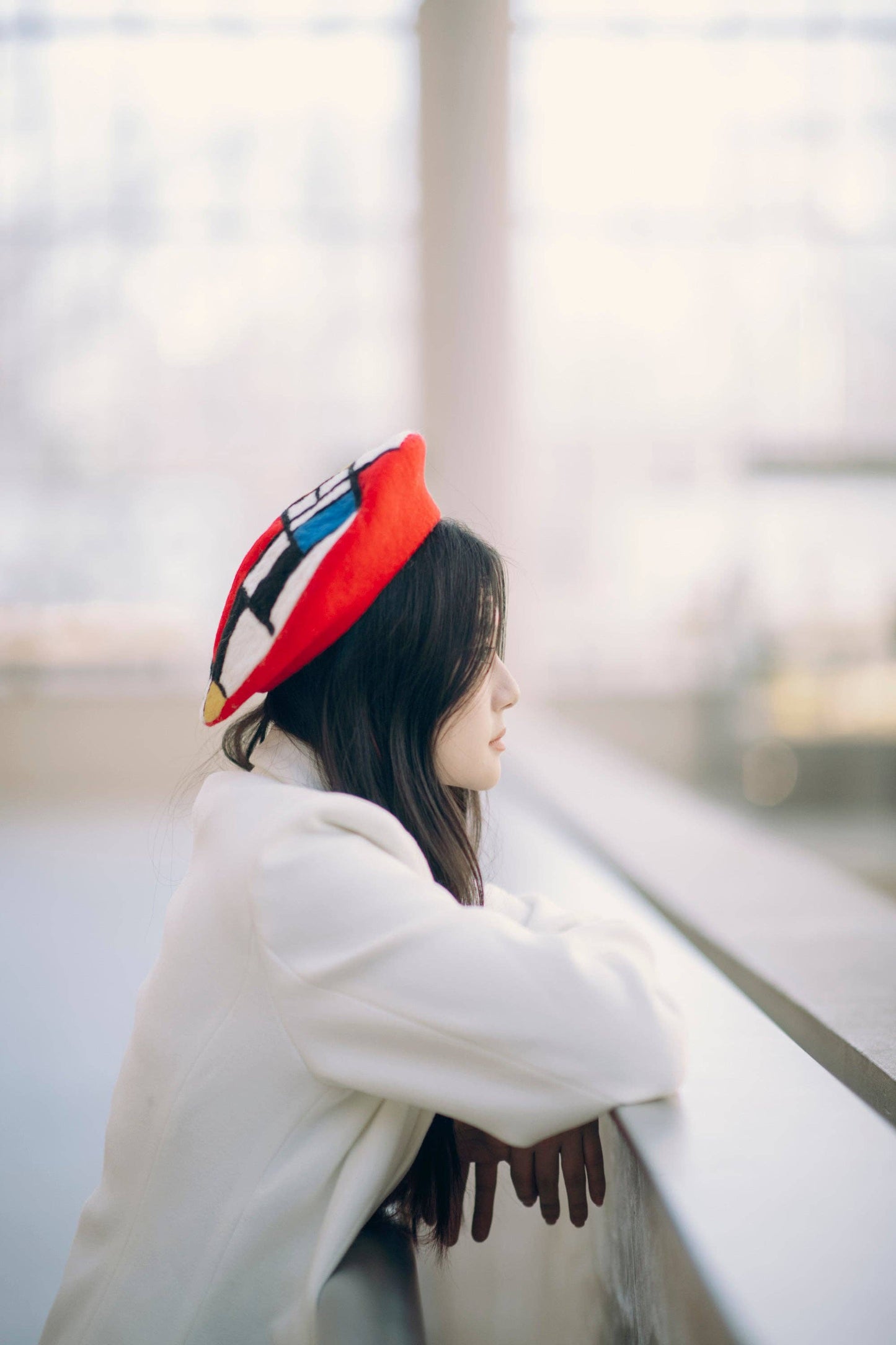 Piet Mondrian Trafalgar Square - Abstract Geometric Art Beret