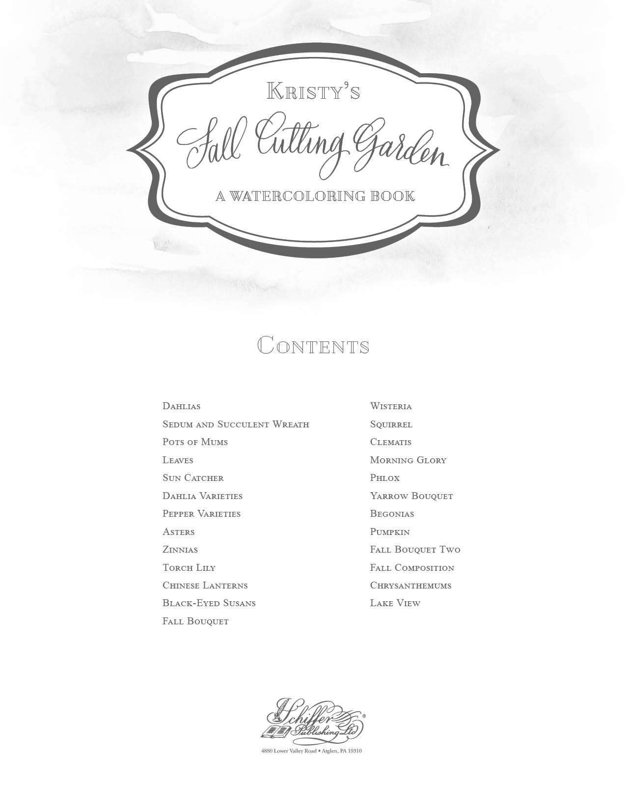 Kristy's Fall Cutting Garden: A Watercoloring Book