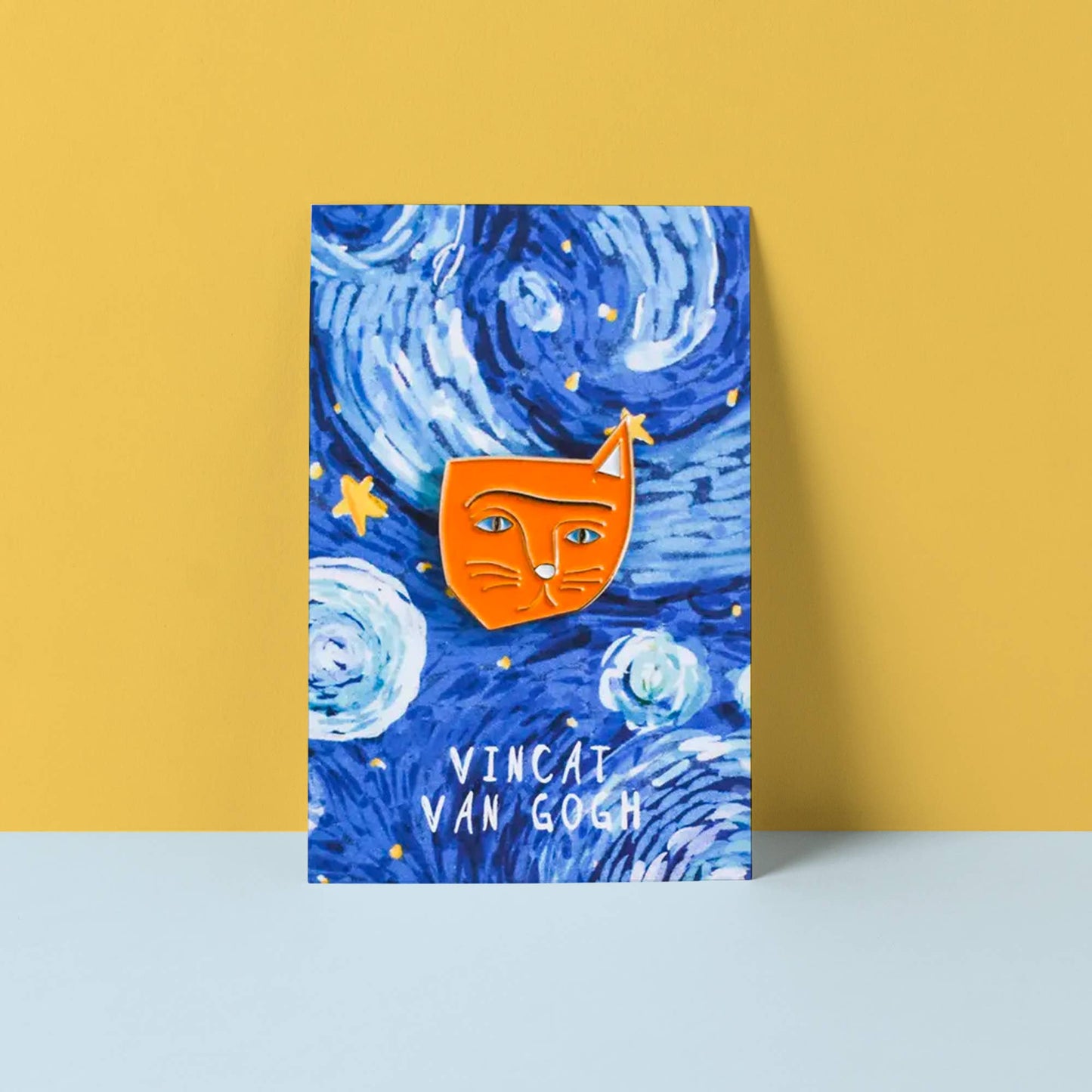 Vincat Van Gogh Cat Artist Pin