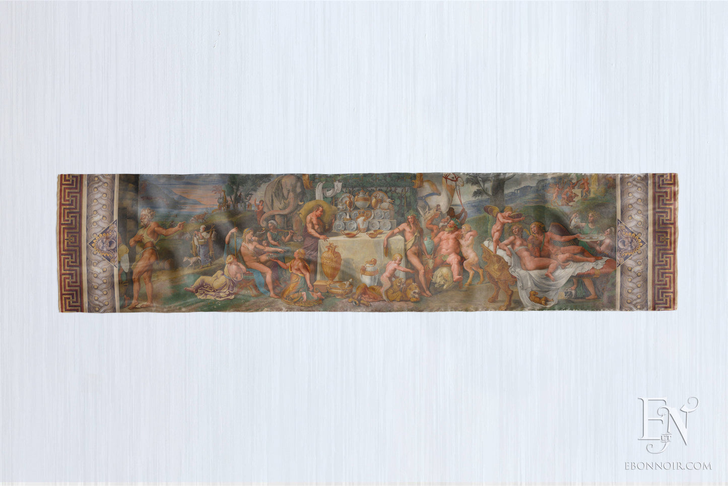 Love and Psyche by Giulio Romano from Palazzo del Te Mantua, Luxurious Long Scarf/Boho Head Wrap, Made to Order, Handmade and Cruelty Free