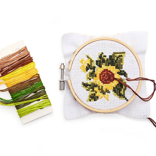Mini Cross Stitch Embroidery Kit - Sunflower