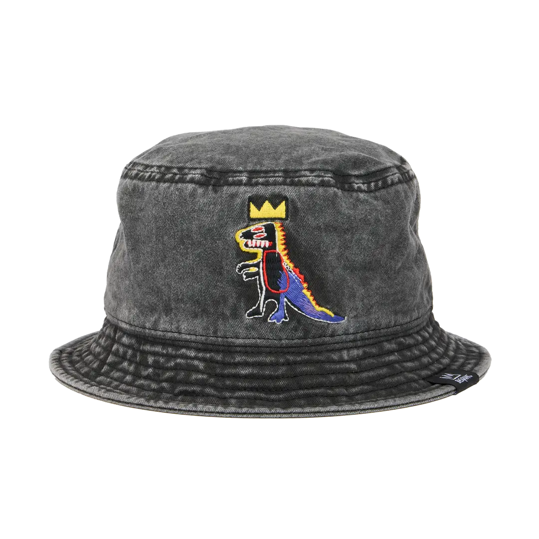 Basquiat “Pez Dispenser” Embroidered Denim Bucket Hat