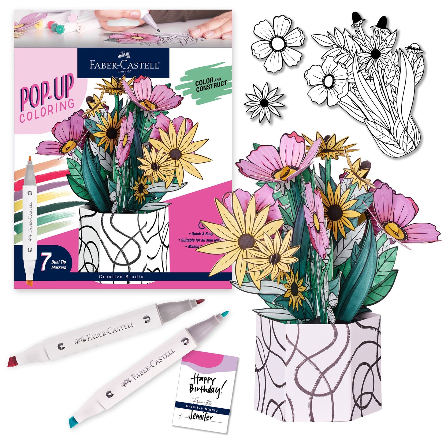 Pop-Up Coloring Bouquet