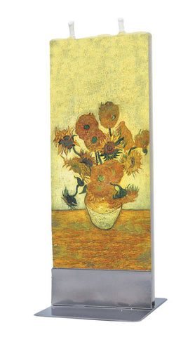Flat Handmade Candle | Vase with Fifteen Sunflowers
