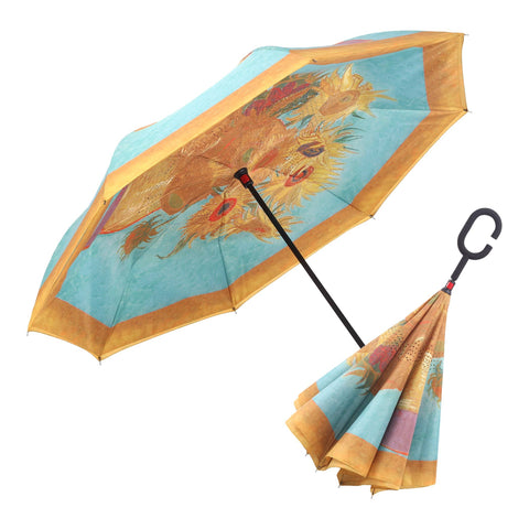 Van Gogh Sunflowers Reverse Umbrella