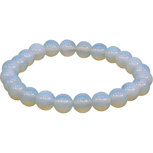 Elastic Bracelet 8mm Round Beads - Opalite (Each)