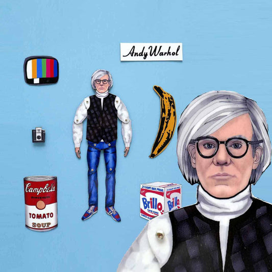 Articulated Magnet Doll Or Set Andy Warhol | Celebrity Paper: Deluxe - Magnet Set