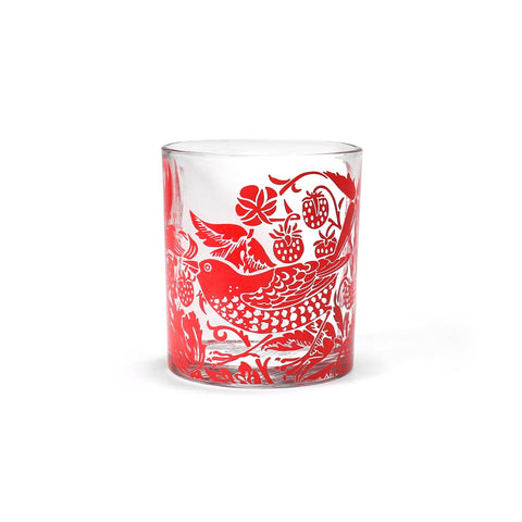 Glass Tumbler (10.5 fl oz) - William Morris (Raspberry)