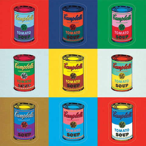 Campbell's Soup Cans by Andy Warhol - Sheet of 9 Stickers