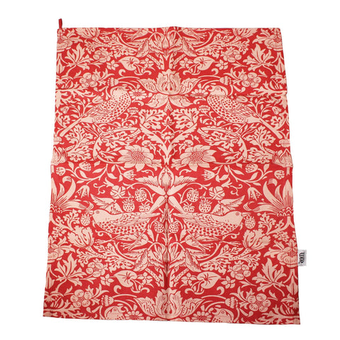 Tea Towel (Recycled Cotton) - William Morris (Raspberry)