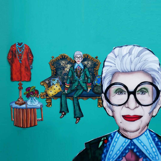 Articulated Magnet Doll Set Iris Apfel | Celebrity Paper Doll | Fashion Icon