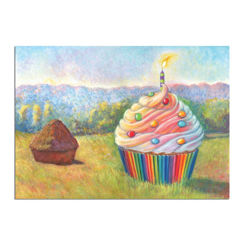 Hay Stacks Monet Cupcake Birthday Card