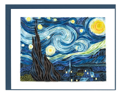 Artist Series - Quilled Starry Night, Van Gogh Greeting Card