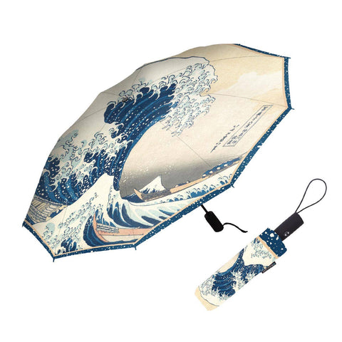 Hokusai "The Great Wave" Folding Travel Umbrella