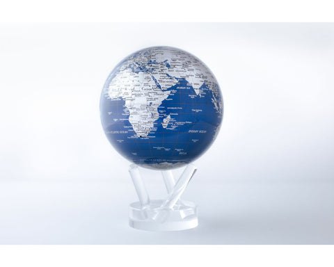 Blue and Silver Mova Globe