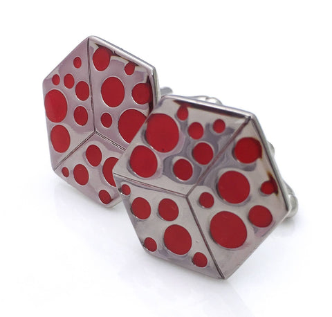Polka Dot Top Cube Cufflinks