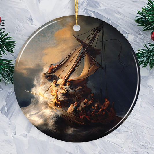 Rembrandt The Storm On The Sea Of Galilee Ceramic Ornament