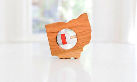 Ohio State Wooden Baby Toy Rattle - Customize Your Colors