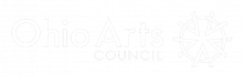 Logo that reads "Ohio Arts Council" with a circular symbol to the right.